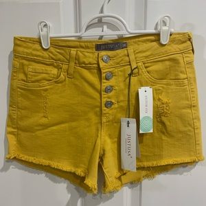 Just USA Myra Frayed Hem Button Fly Shorts